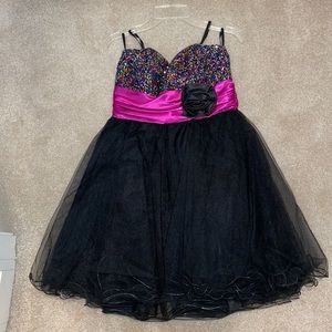 Sequined topped strapless Dress